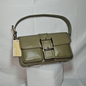 Michael Kors Leather Shoulder Bag – Olive/Khaki(Safari Green),Gold Hardware, NWT